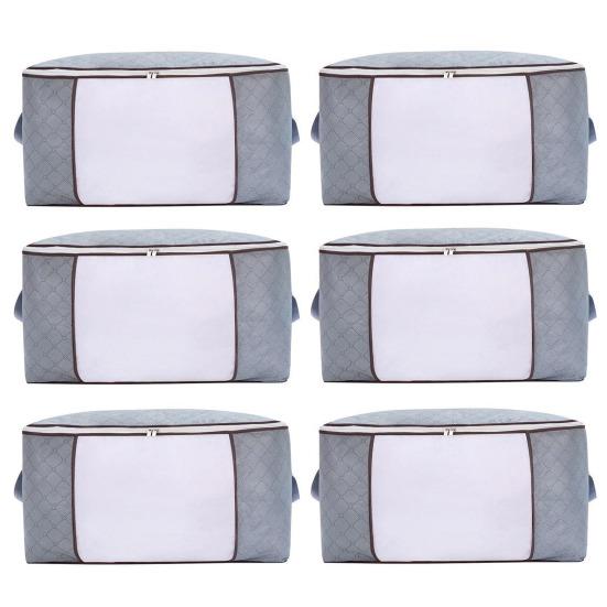 Clothes Storage Bin Foldable Storage Bag with Dual Zippers Closet Organizer with Handles for Clothing Blanket Comforters Bed Sheets Pillows