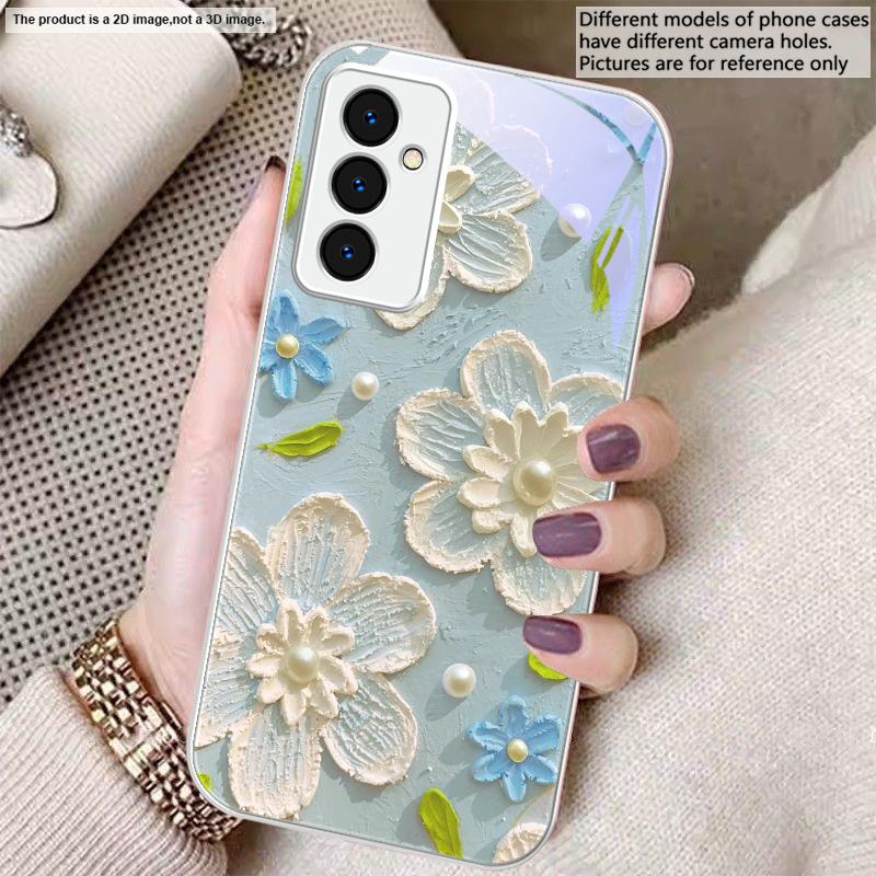 Creme Reis Weiße Blüten Für Samsung S26 S22 S8 S9 S10 S20 Ultra S21 Pro S22 Plus S23 FE S24Ultra S25 Edge S24+ Glas Handyhülle