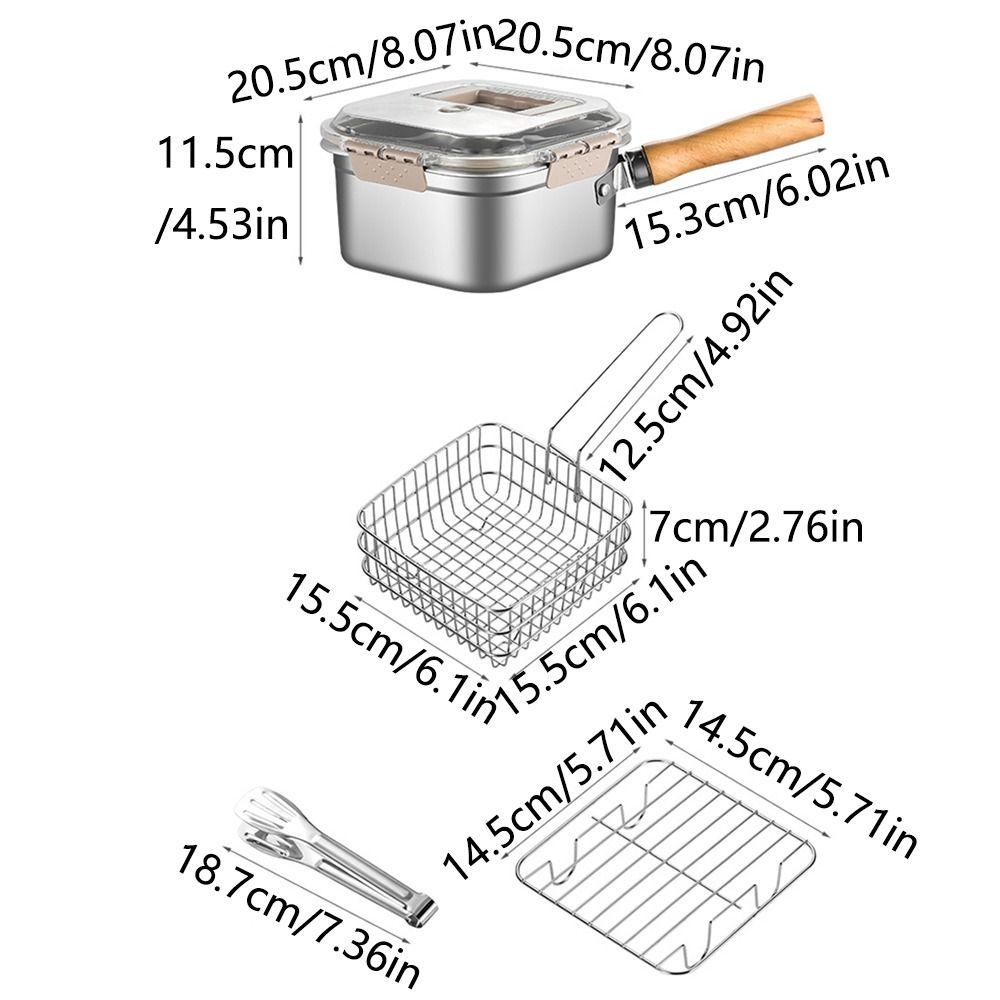 Stainless Steel French Fries Holder Nonstick Fryer Basket Multipurpose Deep Fryer Pot  Cookware