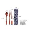 Japanese Korean Wooden Spoon & Chopsticks Set - Portable Tableware for Soup, Rice, and Serving.