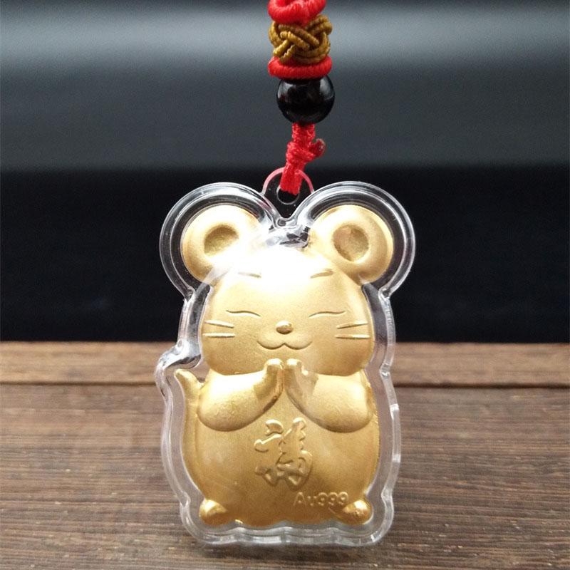 Buy 1Pc Gold Rat Necklace Pendant Chinese Souvenir Challenge