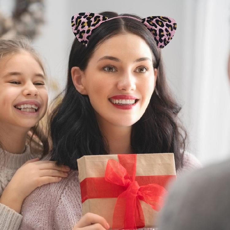 Leopard Cats Ear Headband for Adult Kids Birthday Party Roleplay Costume Headpiece Teens Cosplay Costume Makeup Hairhoop