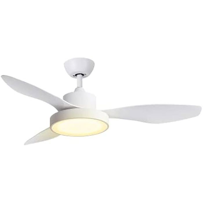 Ventilateur De Plafond - SPC - Conforto DC Lite 2 - Moteur DC 42W - Luminosité Réglable - Design Blanc