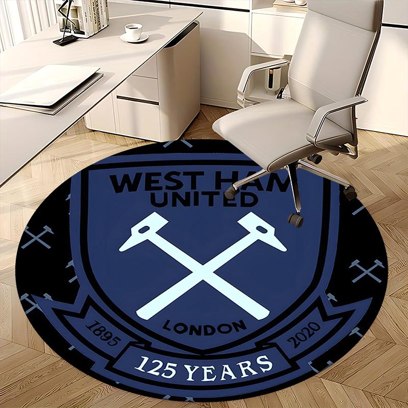 West Ham United Chair mat Round Rug-Office carpet, Non-slip, Suitable for Living Rooms, Bedrooms decor.1205029a