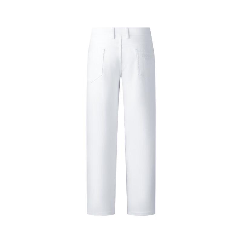GIOVANNI VALENTINO Men's White Cotton Stretch Relaxed Jeans