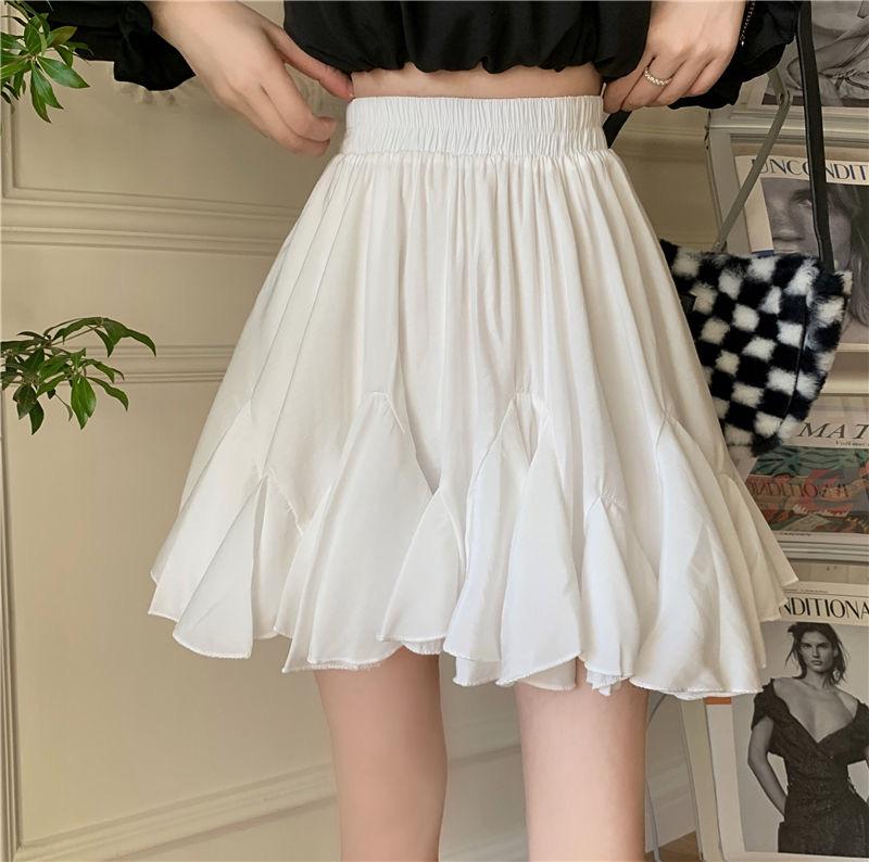 

Женские юбки летние однотонные А-силуэта бальное платье Y2K юбка универсальная повседневная милая мини-юбка в стиле преппи женская One Size белый