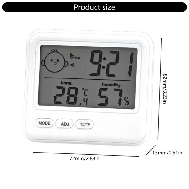 Innen-Hygrometer Smiley Digitaluhr mit Temperatur- und Feuchtigkeitsverfolgung für komfortablen Wohnraum