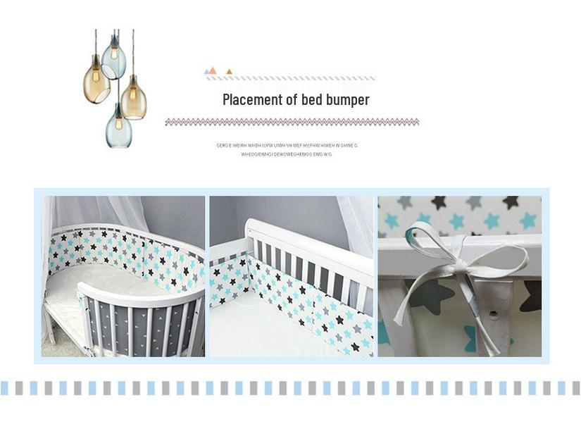 Cotton Baby Anti-Collision Crib Bumper Pad - Removable & Washable, Anti-Pinch Design for Newborns
