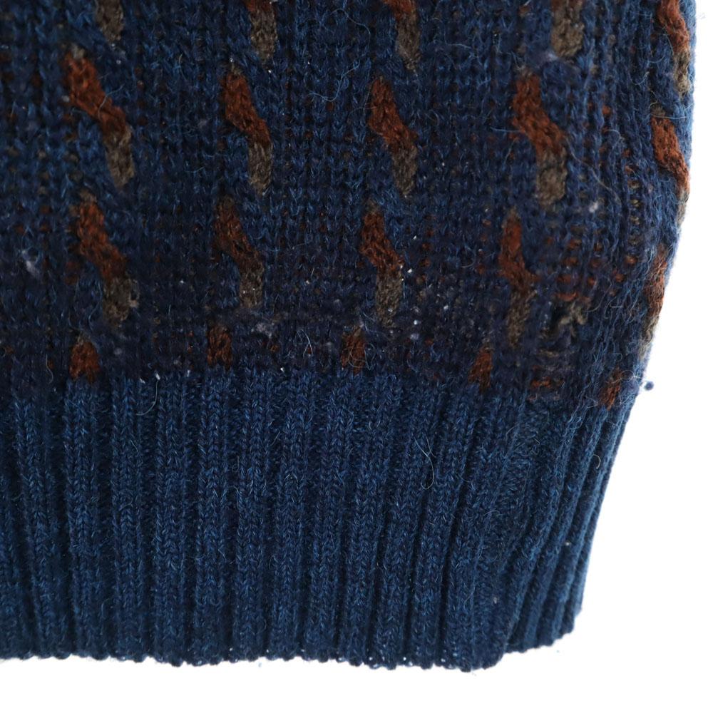 YVES SAINT LAURENT 90s Old V neck Knit vest M Navy Men's Used