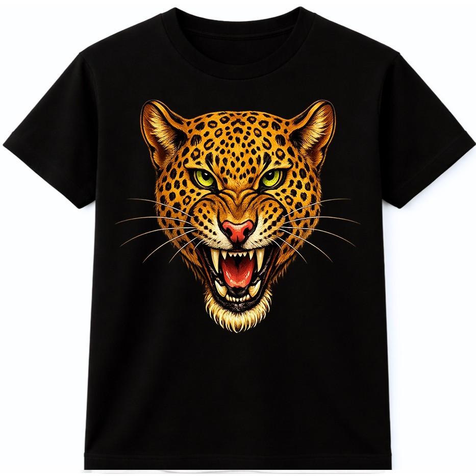 Leopard Face T Shirt Fierce Big Cat Predator Wildlife Animal Graphic Tee S разноцветный