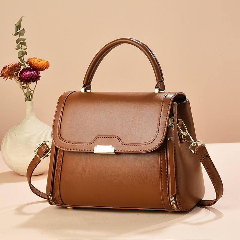 Handbag Women's bag Solid color shoulder messenger bag Versatile fashion simple mother bag