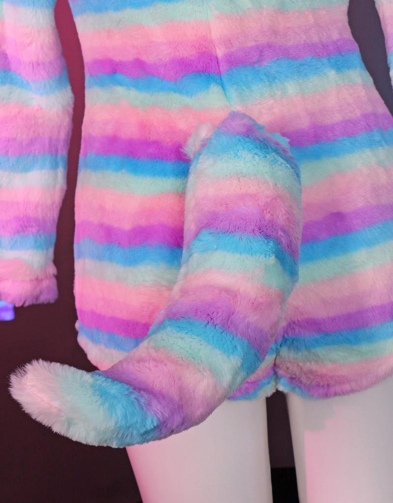 Mobbunny Beautiful Fluffy Outfit Disguise Women's Costume, Cosplay, Anime, Game, Homewear, Pajamas, Bodysuit, Leotard, Hoodie, Animal-Style