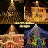 LED Outdoor Lights String Pentagram Waterfall Lights Strip Tree Lantern Gift Patio Lights Decor Patio Porch Christmas Wedding