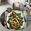 Broccoli  Fruit Print Round Carpet – Soft Non-Slip Area Rug for Kitchen, Bathroom, Living Room or Bedroom Floor Decor