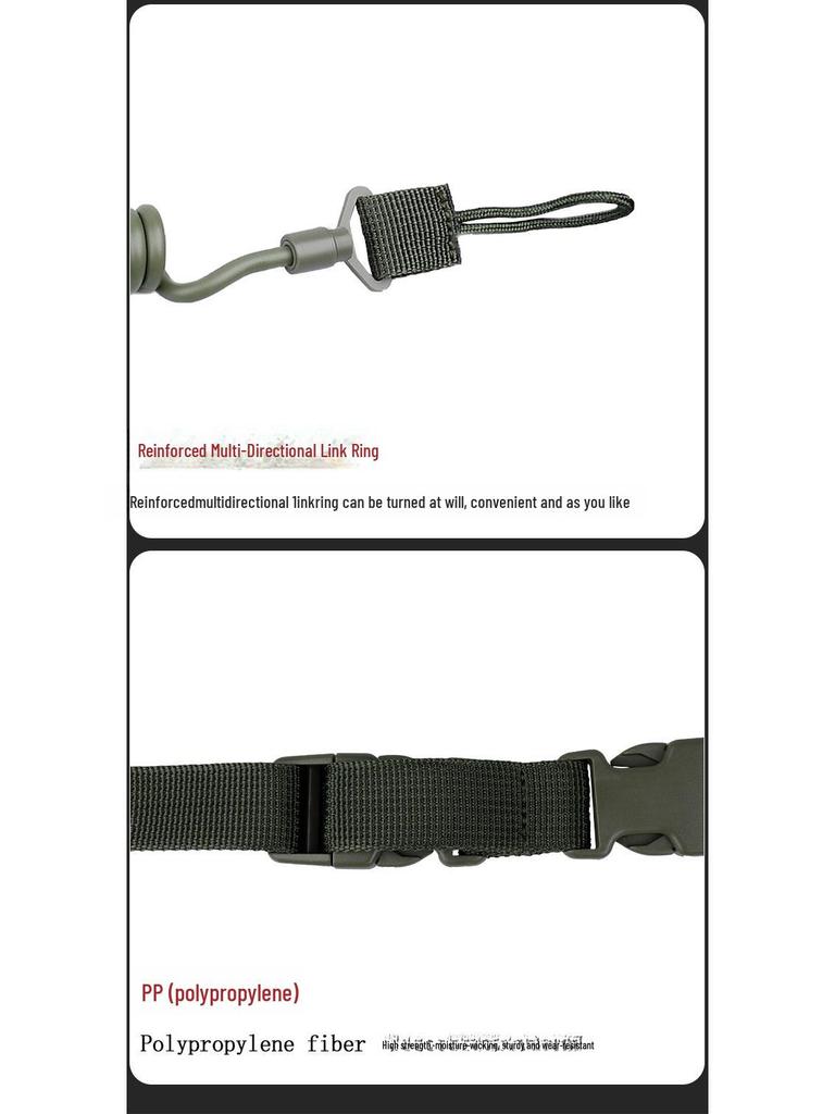Retractable Tactical Keychain Lanyard - Elastic, Anti-Lost, Outdoor Safety Rope