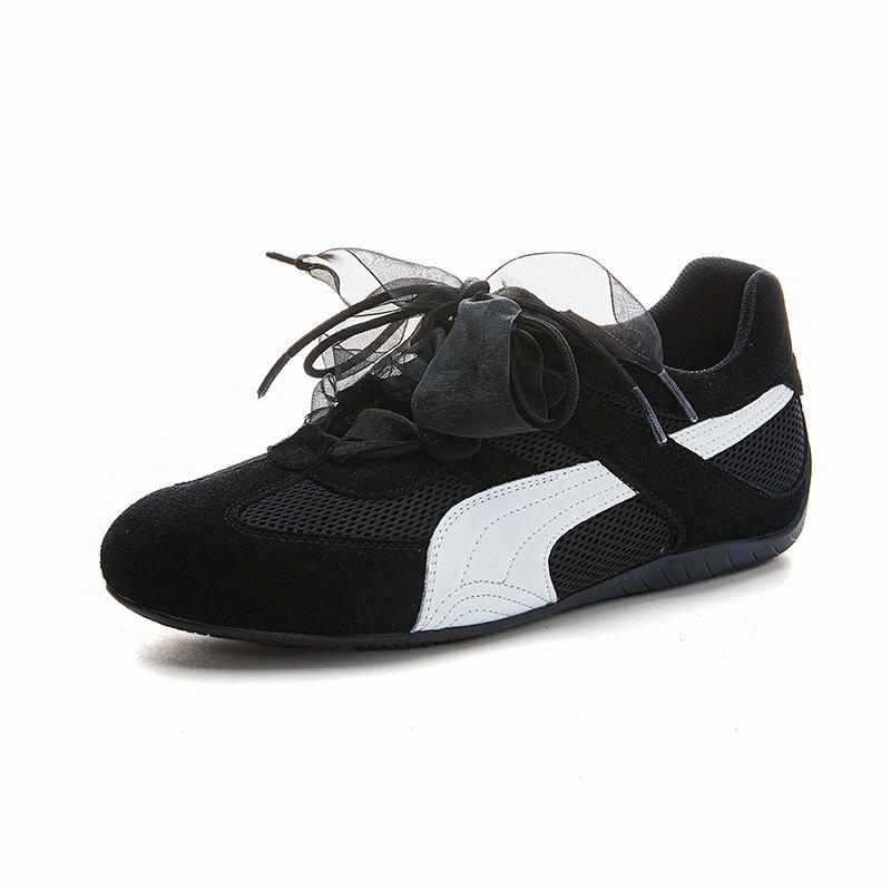 Inre höjdökning 3 cm läder Forrest Gump-skor dam 2025 sommar nya mesh andningsbara sportskor avslappnade mångsidiga damskor