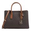 Ruthie Logo Logo Presbyopia Coated Canvas Shoulder Crossbody Handbag Small Women's Brown