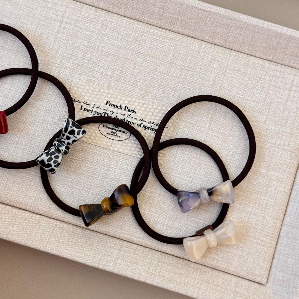 Prosta gumka do włosów z kwasu octowego, Elegancka trójwymiarowa gumka do włosów z kokardą, Wysokoelastyczna dziewczęca gumka do włosów i gumka