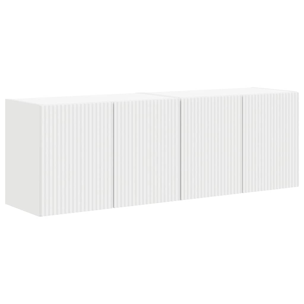 Wall Mounted TV Cabinet Set (2 pcs) White 59.5 x 31 x 40 cm Particleboard
