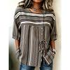 Blouse à rayures multicolores pastel pour femme, boutonnée et à nouer sur le devant, haut décontracté et élégant pour le printemps, l'été, le quotidien et polyvalent