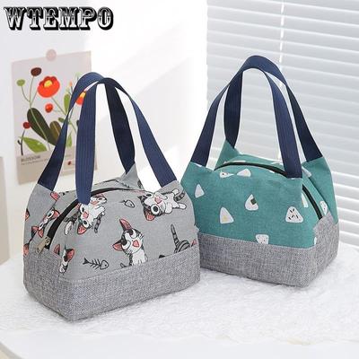 Japon Kanvas Tote Çanta Bento Çanta Yalıtımlı Çanta Öğle Yemeği Kutusu Çantası Anne Çantası Tote