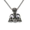 Naszyjnik Młot Thora ze Stali Nierdzewnej - Wikingowski Amulet Mjolnir z Runą Kozła i Zawieszką z Głową Barana dla Męskiej Biżuterii Norse Prezentów