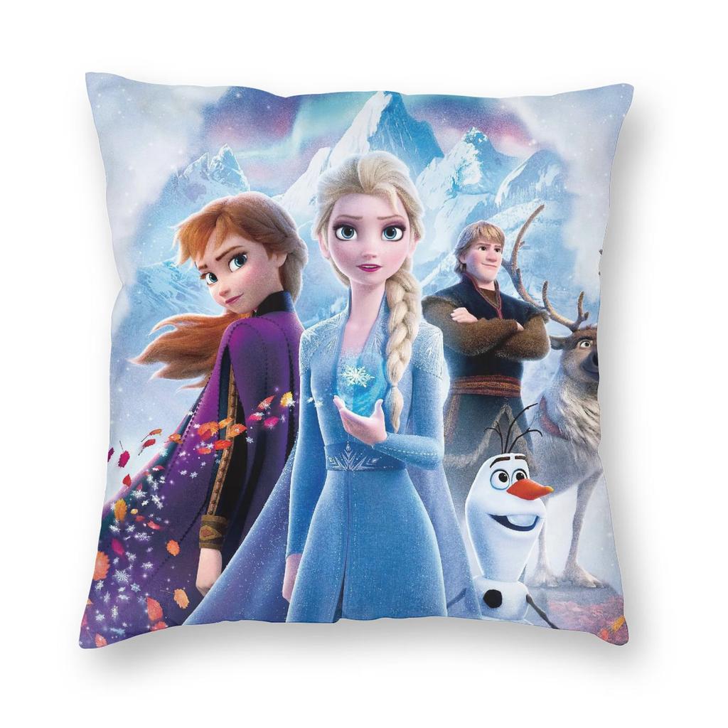 Frozen Princess Elsa  Pillowcase Printed Fabric Cushion Cover Gift Snow Queen Throw Pillow Case Cover Bed Square 18''