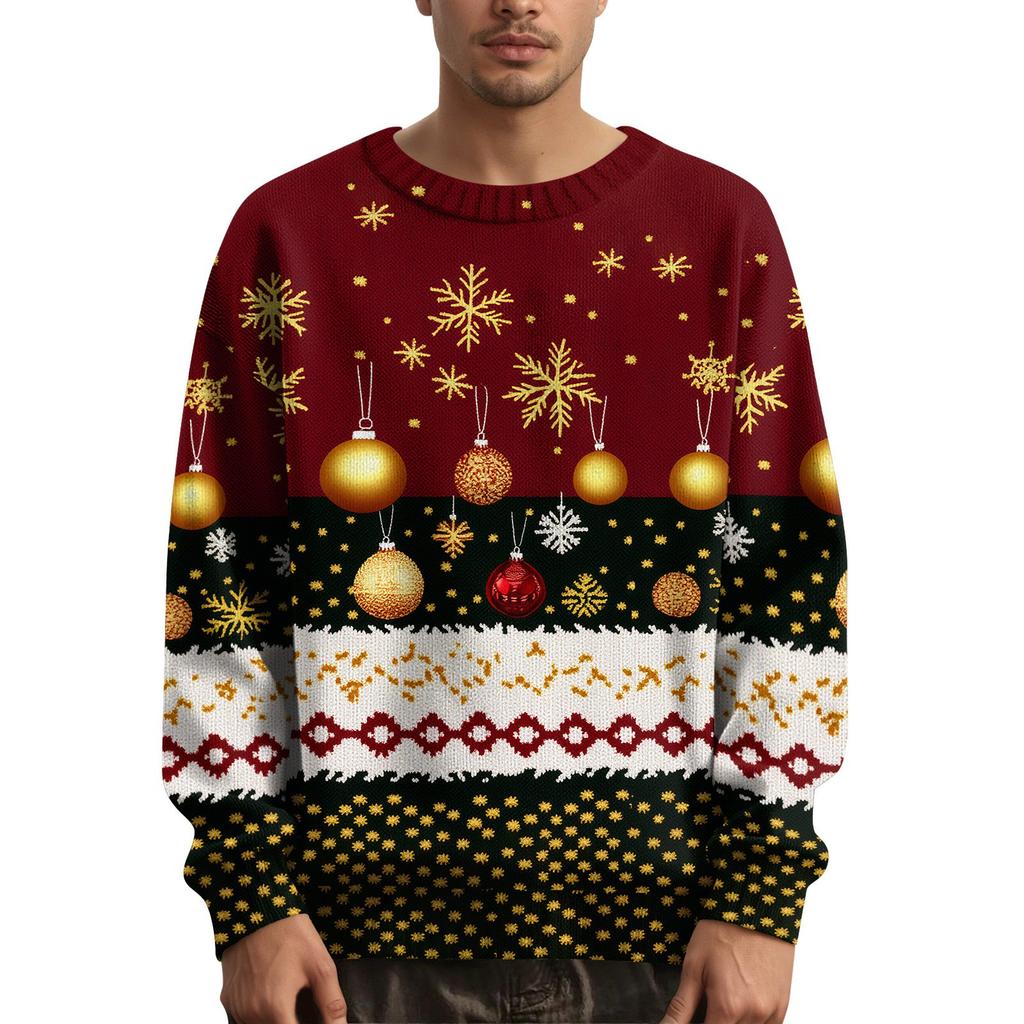 Men's Christmas  Printed Collar Sweater
