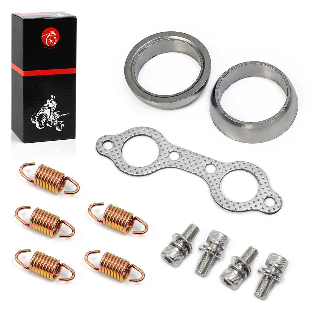 Exhaust Muffler Gasket Seal Spring Rebuild Kit for Polaris Sportsman 600 700 800 MV7 Frontier 2002-2006 5811511 3610047 MT-0476