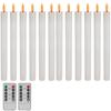 Flameless Ivory Taper Candles Flickering with 10-Key Remote Led Warm 3D Wick Light Window Candles Christmas Home Wedding Decor