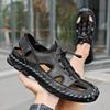 Summer Mens Leather Sandals Men's Closed Toe Sandals Breathable Casual Sneakers Sandals for Men Mens Sandals
