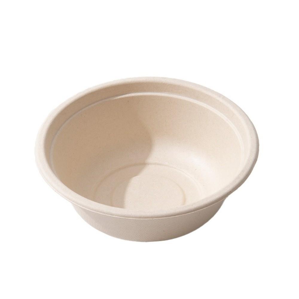 50Pcs Water Resistant Round Bowls Paper Pulp Bowl for Noodles Soup Rice and Takeaway Meals