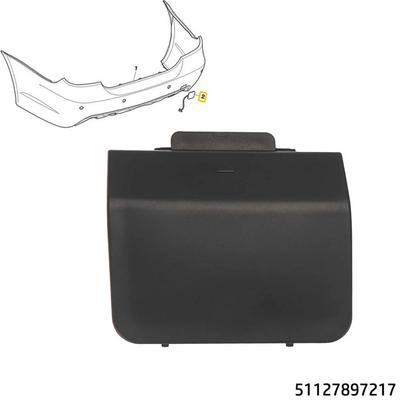 Abdeckung für Abschleppöse am hinteren Stoßfänger 51127896617 Für BMW E60 5er M Sport 03-10