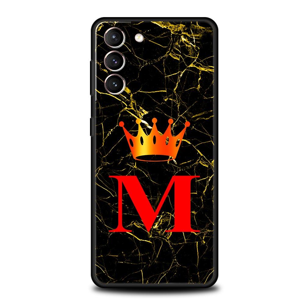 Marmurowy Etui na Telefon z Literą dla Samsung Galaxy S26 S25 S24 S23 S22 S20 S21 FE Ultra S25 Edge Plus 5G Miękki Pokrowiec TPU Fundas Capa Torba