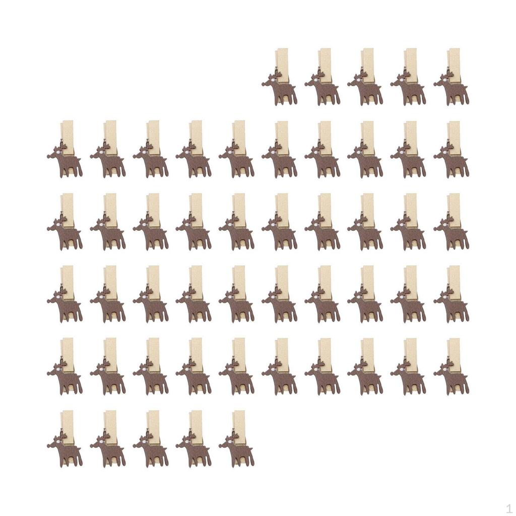 50 Stück Weihnachts-Holzklammern Kleidung Basteln Langlebig für