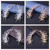 Alloy Leaf Shape Pearl Hair Accessory Headband Handmade Hair Pin for Women Bridal Party Wedding Hairstyle Decoration