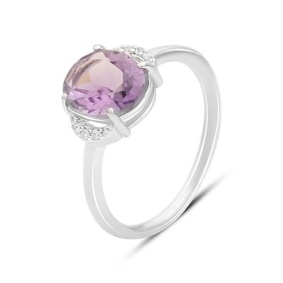 Silver Ring with Natural Amethyst 1.929ct, Product Weight 2.32 G (2163114)