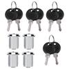 4 Set Cam Lock Zinc Alloy File Cabinet Mailbox Drawer Slidding Door Safety Locks with Keys(103‑20 )
