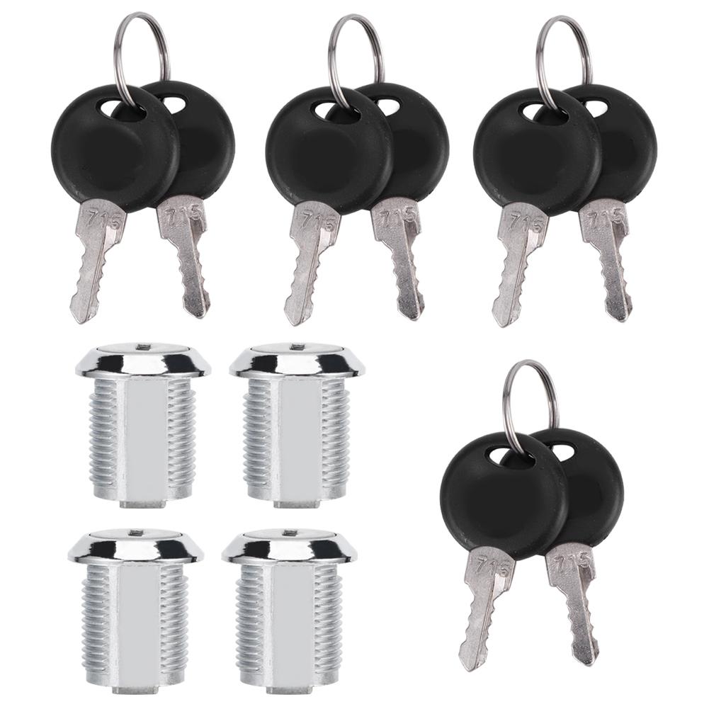 4 Set Cam Lock Zinc Alloy File Cabinet Mailbox Drawer Slidding Door Safety Locks with Keys(103‑20 )