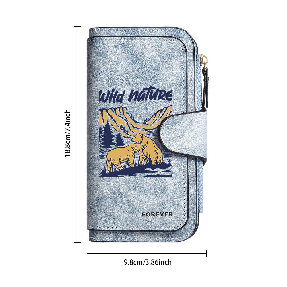 Wild Nature Pattern Women Long Wallet Forever Stylish Large Capacity PU Leather Purse