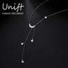 Unift Moon Star Pendant Choker Necklace Stainless Steel Tassel Star Necklace Elegant Clavicle Chain for Woman Party Jewelry Gift