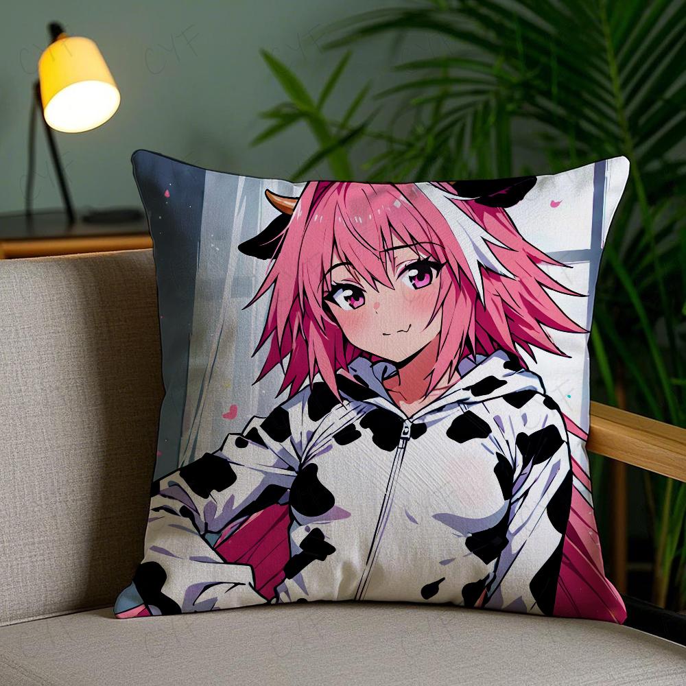 Fate Apocrypha Astolfo Anime Pillow Case Anti-Dustmite Pillowcase Invisible Zipper Silky Short Plush Sofa Cushion Cover