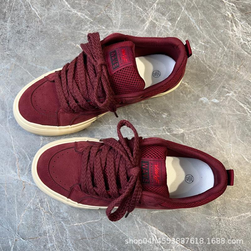 Мужская обувь модные низкие бордовые повседневные кеды модный студенческий тренд универсальные мужские новые модели 39 бордовый