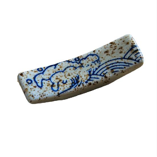Japanese style ceramic chopstick holder household spoon/chopstick holder restaurant hotel table tableware underglaze color 2