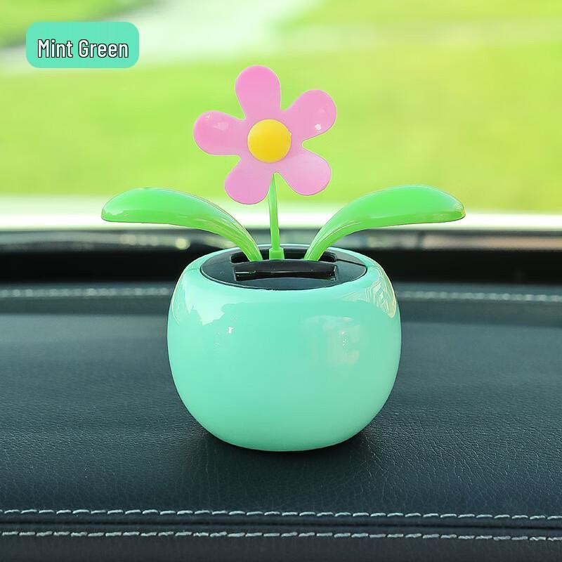 Solar Powered Shaking Sunflower Car Ornament мятный зеленый