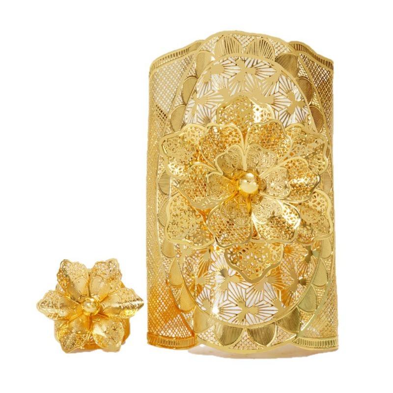 Vergoldetes Armband Braut Damen Hochzeits Blumenarmband Schmuck