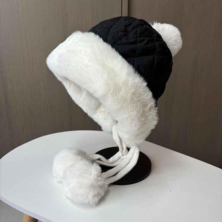 

Шапка Женская Зимняя Утепленная Теплая Шапка Лей Фэн Плюшевая Шапка с Защитой Ушей Повседневная Универсальная Северная Ветрозащитная Пуховая Лыжная Шапка M（56-58cm） чёрный