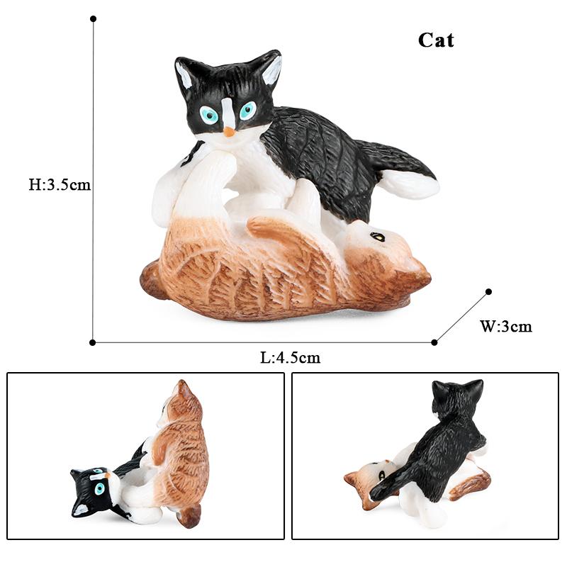 Oenux Drzewko dla kota Kociak Bobtail Syjamski Sfinks Ragdoll Model Figurka Akcji Figurka Urocza Dekoracja Zwierzę Dzieci Zabawka Prezent