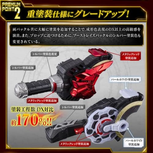 Kamen Rider Geets Sada přezek PREMIUM DX Memorial Magnum & Boost Rays