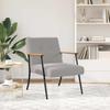 Armchair Light Grey Shaggy Wool Like Fabric